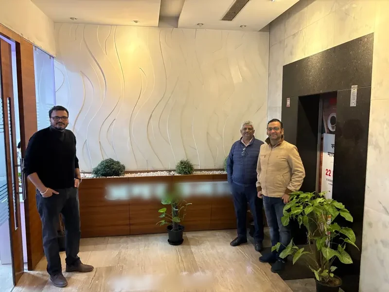 Our consultants at a client's office reception